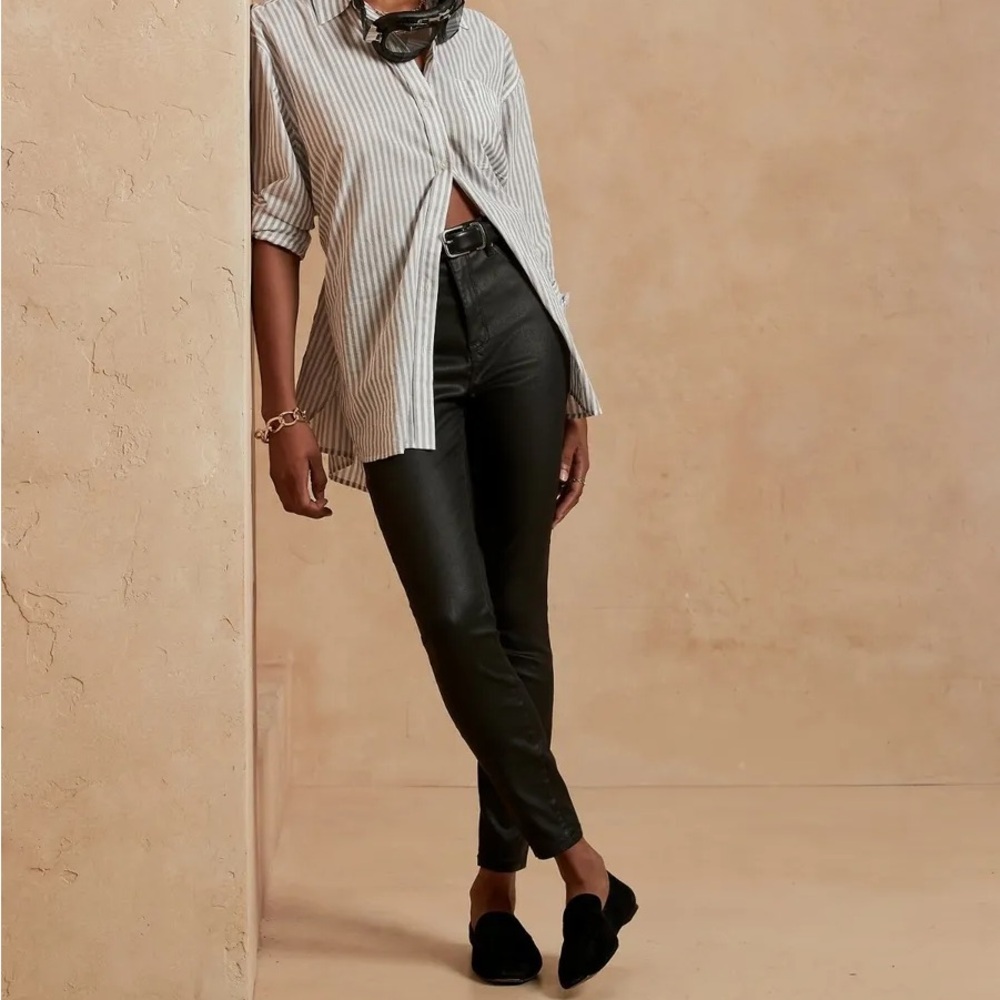 Banana Republic high rise coated skinny jeans